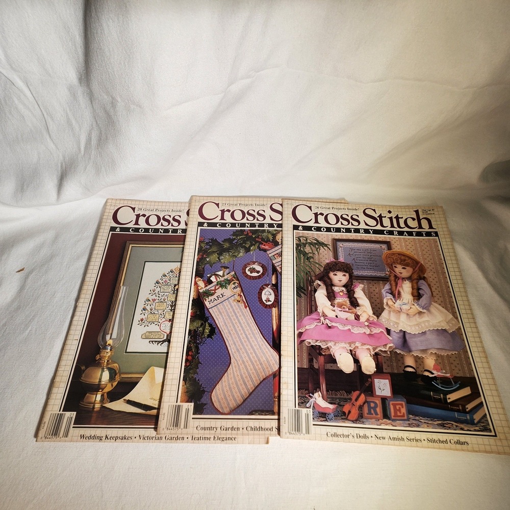 Cross Stitch & Country Crafts‎ Magazine Lot 3 Issues 1987 1988